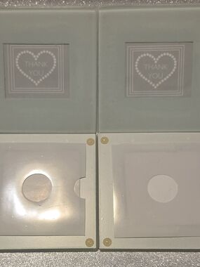 Set of 4 Glass Coasters With Insert for Message or Photo
